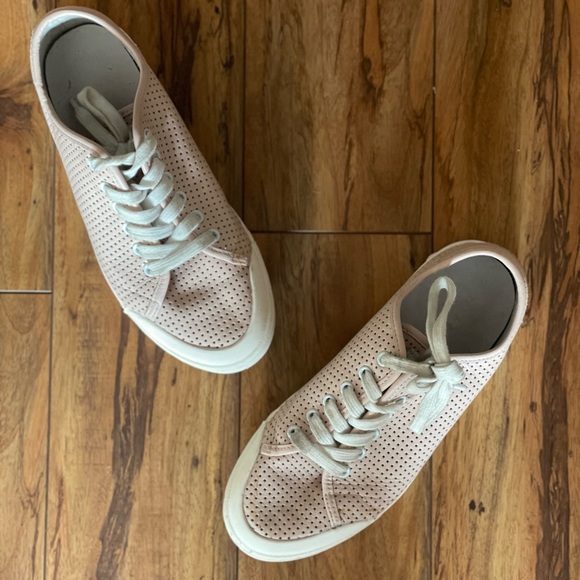 rag & bone Standard Issue pink leather lace up perforated sneakers 37 - Picture 4 of 7